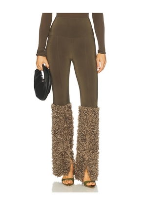 Norma Kamali Curly Spat Legging in Beige. Size L. Also in M, S, XS.