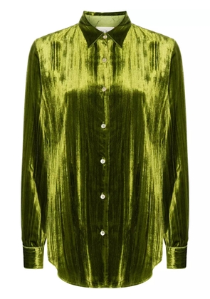 Forte Forte plissé-effect velvet shirt - Green