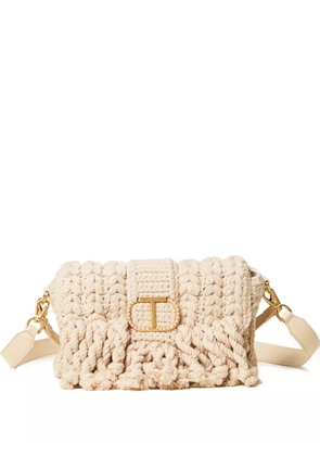 TWINSET braided logo-plaque satchel - Neutrals