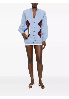 Rowen Rose argyle-pattern cardigan - Blue