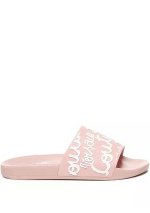 Versace Jeans Couture logo-detail slip-on slides - Pink