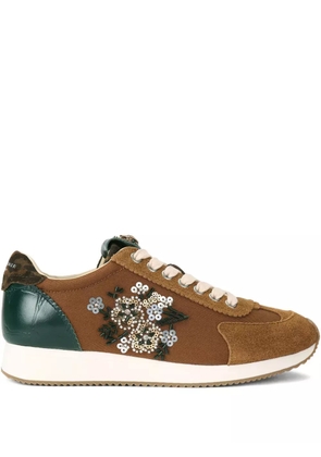 Kurt Geiger London Islington sequin floral sneakers - Brown