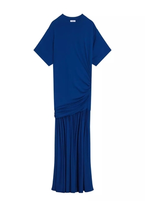 Ferragamo gathered-waist asymmetric day dress - Blue