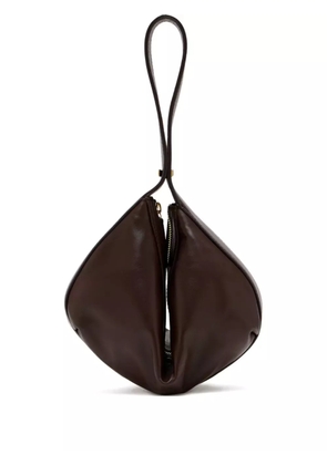 STAUD folded leather shoulder bag - Brown
