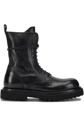 Officine Creative leather combat boots - Black