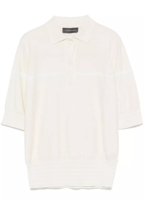 Lorena Antoniazzi purl-knit polo top - White