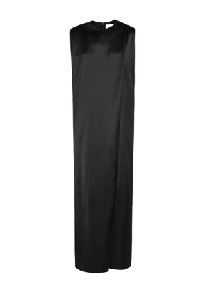 Yves Salomon heavy wool satin maxi dress - Black