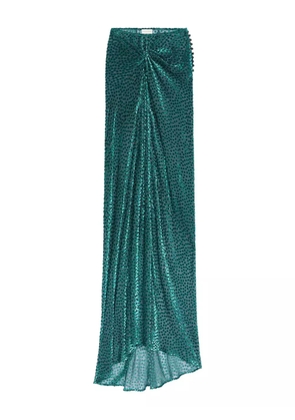 DRIES VAN NOTEN draped specked skirt - Green