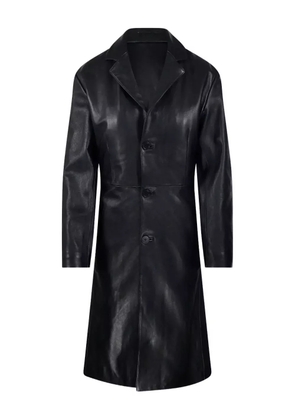 Balenciaga button-fastening leather coat - Black
