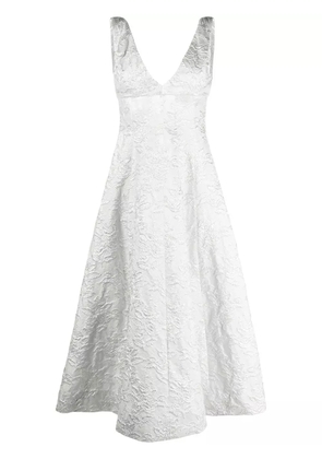 Philosophy Di Lorenzo Serafini floral-embroidered V-neck dress - Silver