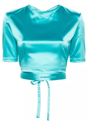 Patou open-back satin top - Blue