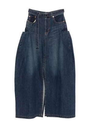 sacai belted denim skirt - Blue