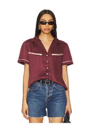 Sendero Provisions Co. Cheyenne Western Blouse in Burgundy. Size XL/1X. Also in M, S, XS.