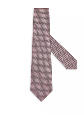 Zegna geometric-pattern silk tie - Pink
