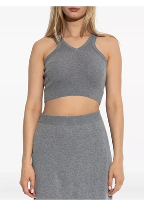 Lisa Yang ribbed V-neck top - Grey
