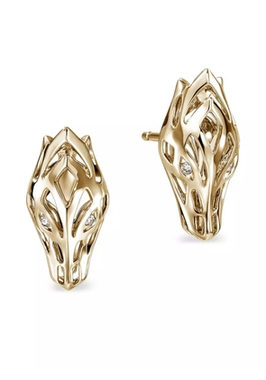 John Hardy 14K yellow gold Naga diamond stud earrings