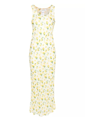 Sportmax Tonale lemon-print maxi dress - Neutrals