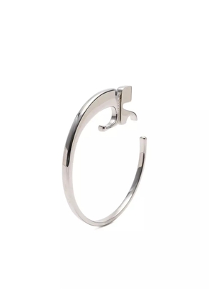 Courrèges logo-detail hoop earrings - Silver