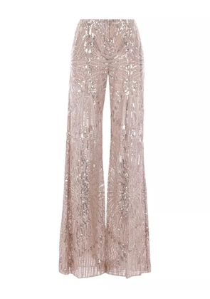 Elie Saab embroidered flared trousers - Neutrals