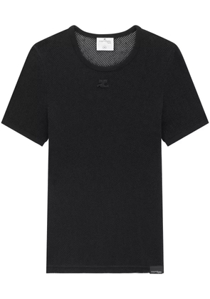 Courrèges mesh crew-neck T-shirt - Black