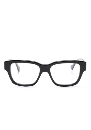 Gucci Eyewear logo engraved rectangle-shape glasses - Black