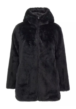 Save The Duck hooded faux fur coat - Black