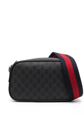 Gucci GG Supreme leather messenger bag - Black