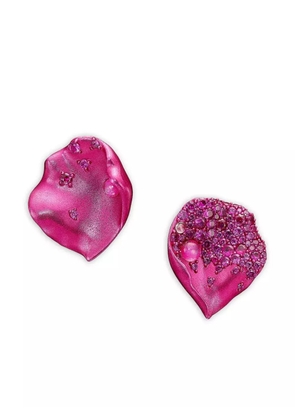 Anabela Chan 14k white gold and rhodium vermeil Petal sapphire and topaz earrings - Silver