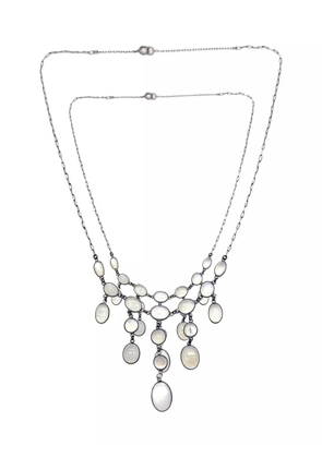 Jennifer Gibson Jewellery 1900s moonstone droplet necklace - White