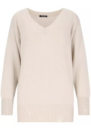 Canessa destroyed-detailing sweater - Neutrals