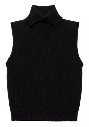 Prada roll-neck cashmere vest - Black
