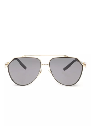 Dolce & Gabbana Eyewear logo-plaque sunglasses - Gold