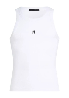 Karl Lagerfeld logo-print tank top - White