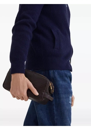 Brunello Cucinelli leather wash bag - Brown