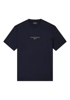 Emporio Armani logo-embroidered T-shirt - Blue