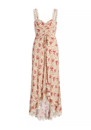 Cinq A Sept Stevie lace-trimmed floral-print maxi dress - Neutrals