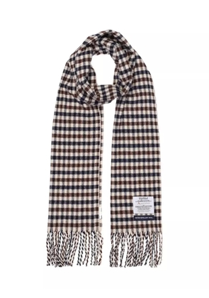 Aquascutum checked fringed scarf - Neutrals