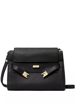 Tory Burch Lee Radziwill pebble-leather flap shoulder bag - Black