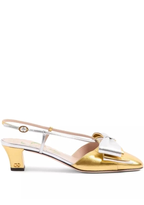 Valentino Garavani 45mm Bowow slingback pumps - Gold