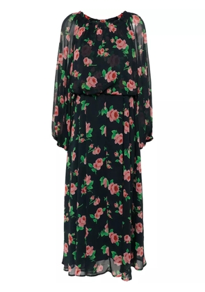ROTATE BIRGER CHRISTENSEN floral-print chiffon maxi dress - Blue