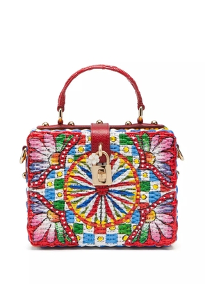 Dolce & Gabbana Dolce Box wicker top-handle bag - Red