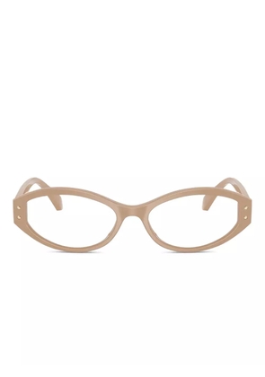 Michael Kors Corvara oval-frame studded glasses - Neutrals