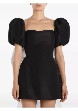 POST MERIDIEM puff-sleeve bow mini dress - Black