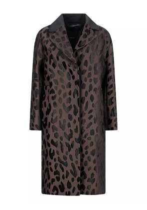 Max Mara animal-print long-sleeves coat - Brown