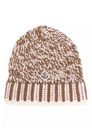 Moncler wool beanie - Brown