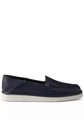 Prada textured leather loafers - Blue