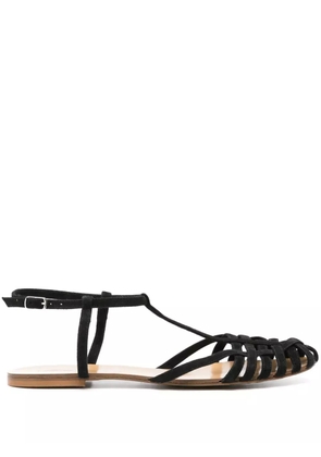Anna F. caged suede sandals - Black