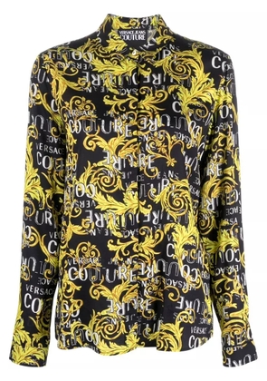 Versace Jeans Couture logo print buttoned shirt - Black