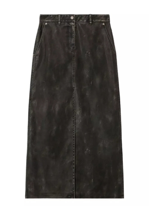 Palm Angels curved-logo coated midi skirt - Grey