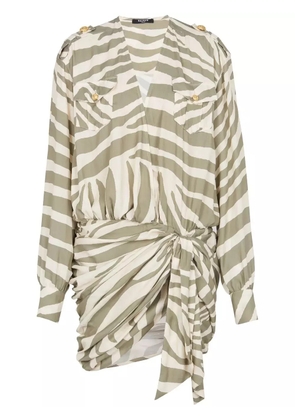 Balmain animal-print shirt dress - Neutrals